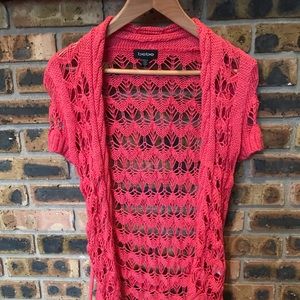 BeBe Crocheted Coral small sweater